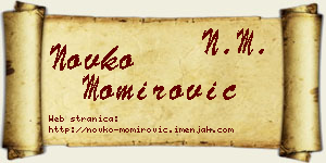 Novko Momirović vizit kartica